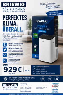 Mobile Klimageräte solange der Vorrat reicht